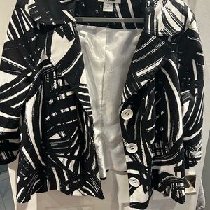 New plus size black-and-white blazer